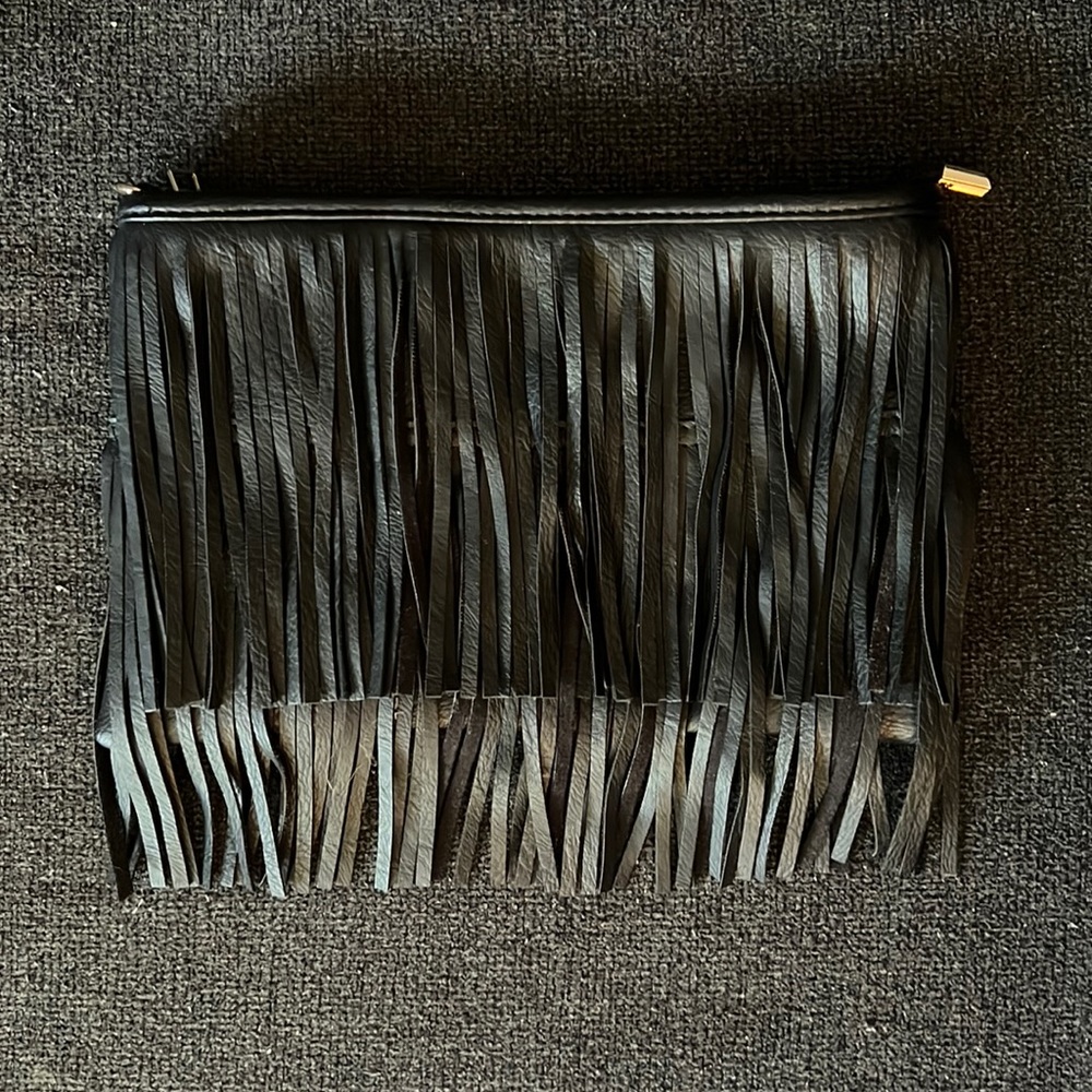 Black fringe purse